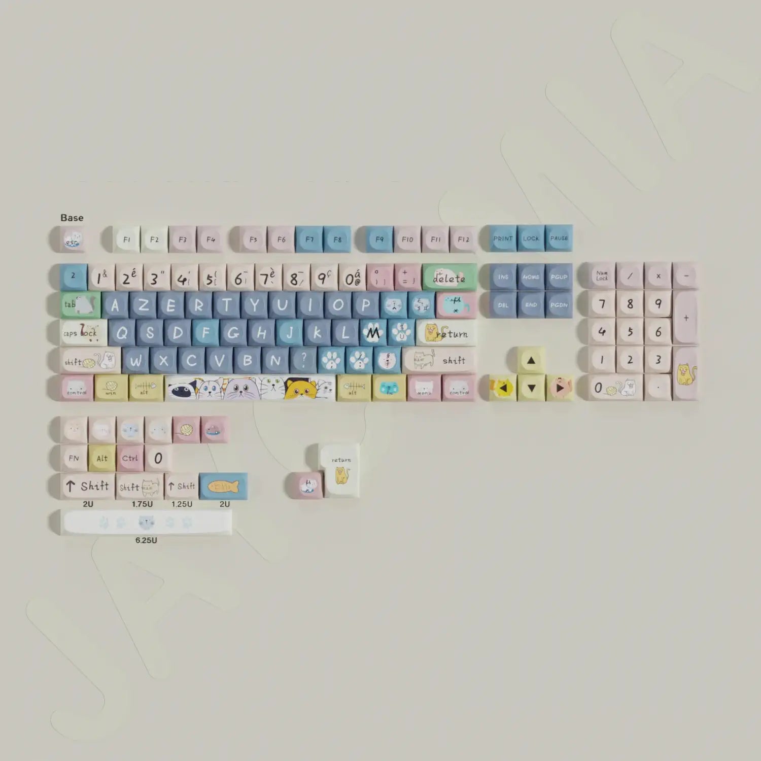 AZERTY Chats Keycaps