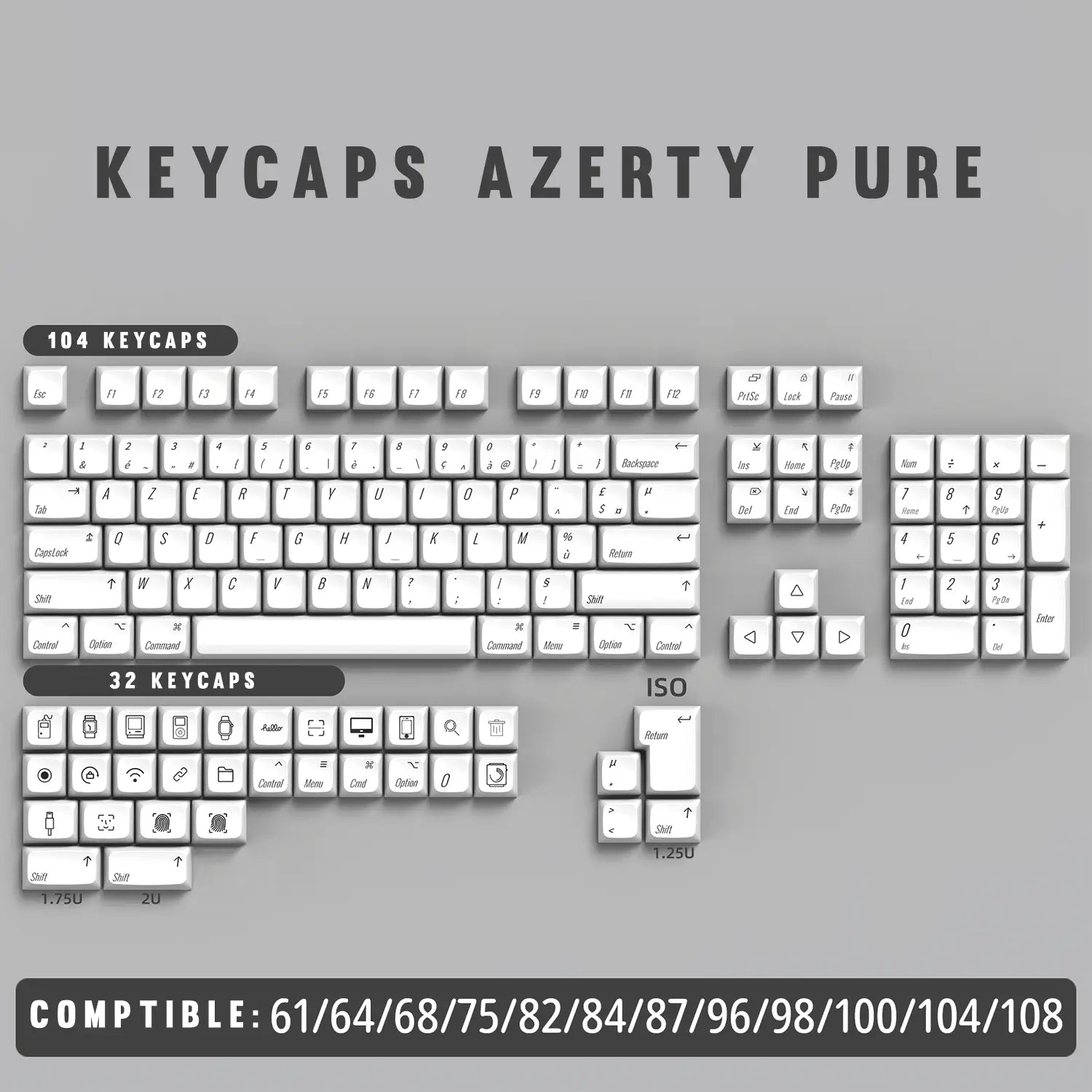 AZERTY Pure Keycaps