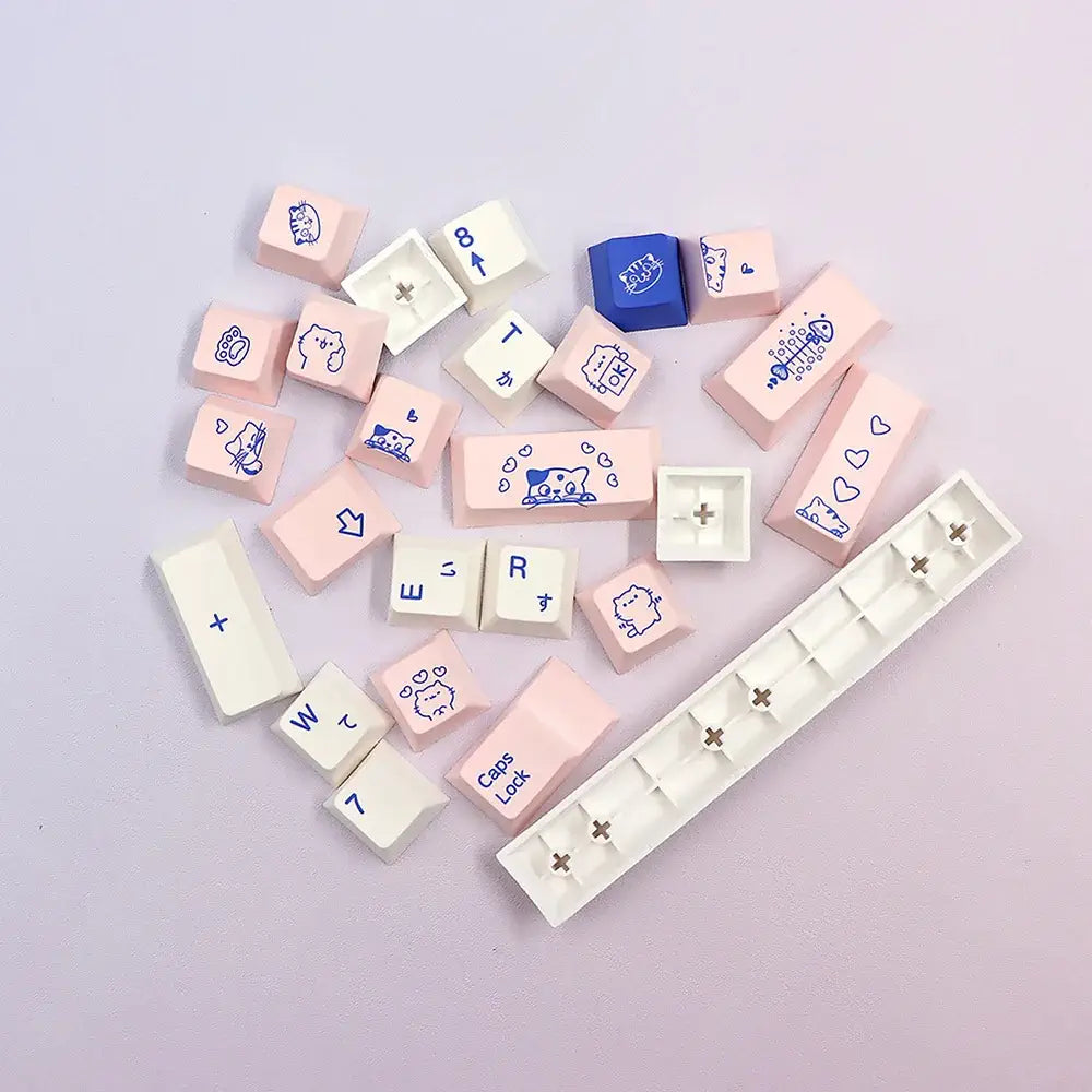 Cat QWERTY Keycaps