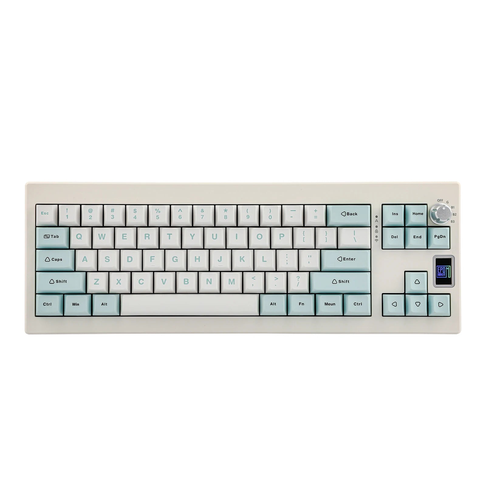 Clavier Custom EPOMAKER Shadow-X 70% Blanc & Bleu