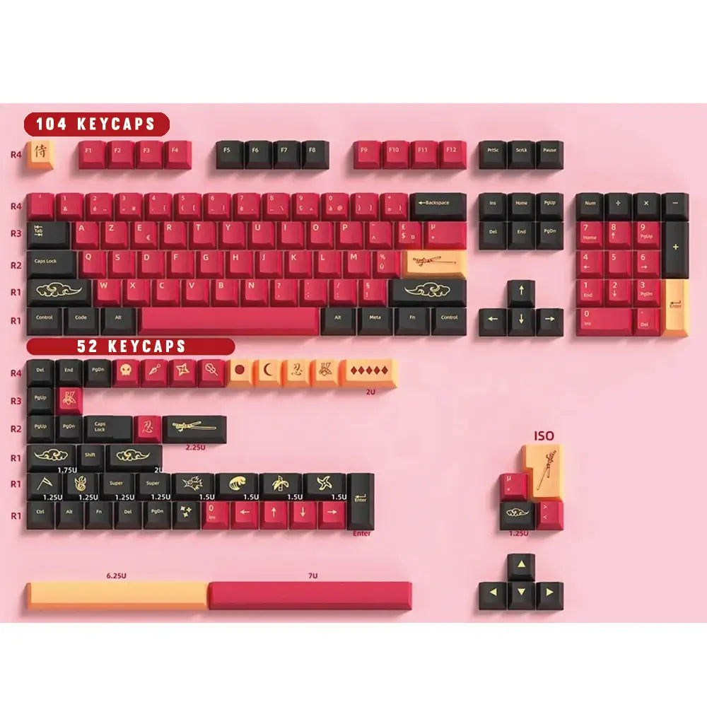 Keycaps AZERTY Rouge Samourai