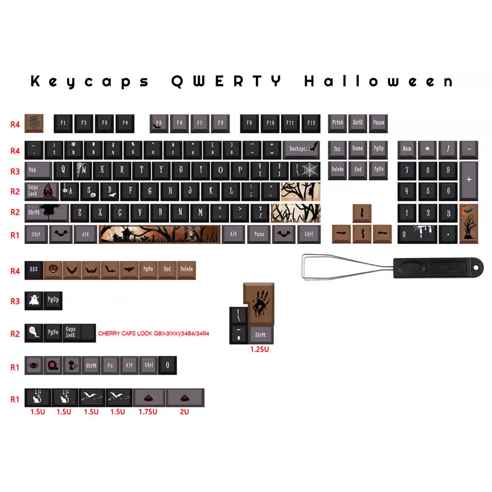 Keycaps Halloween QWERTY