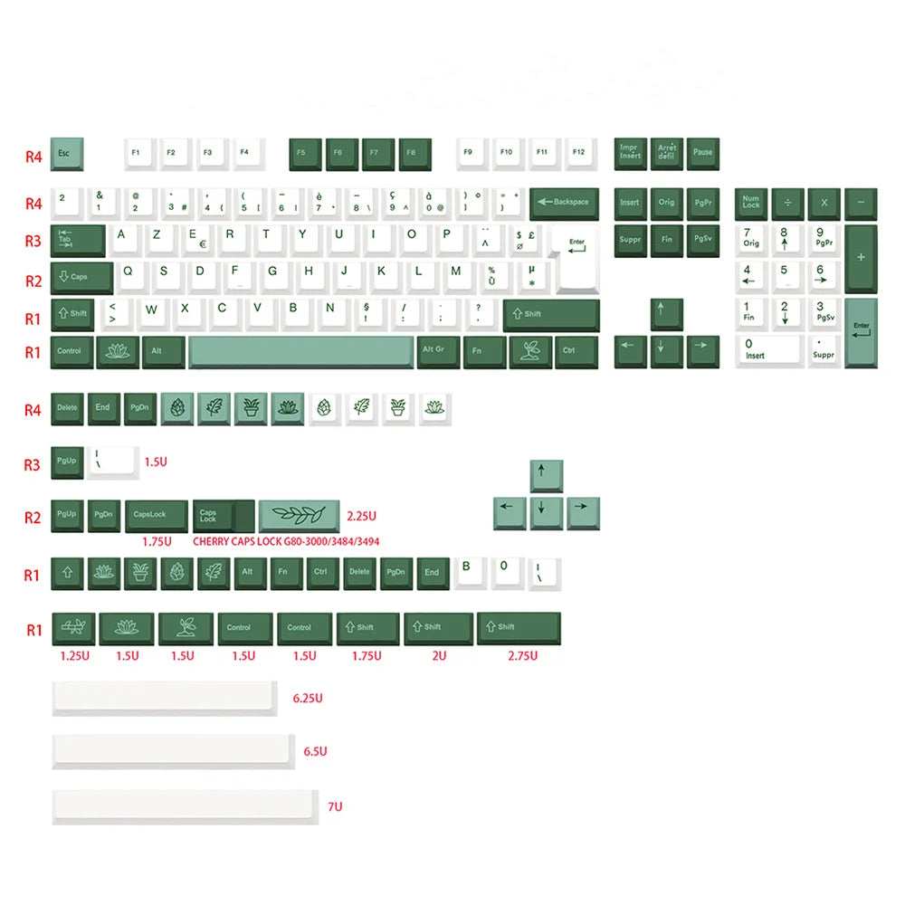 Keycaps ISO FR Botanical Azerty