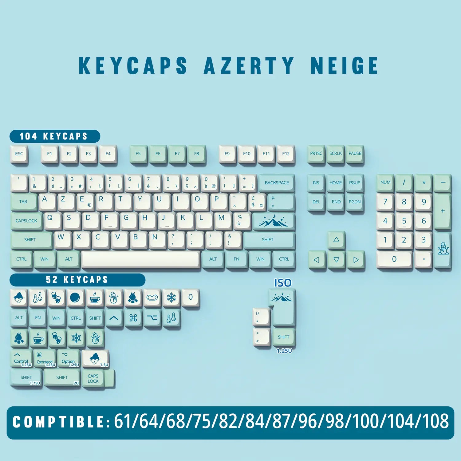 Keycaps Neige AZERTY