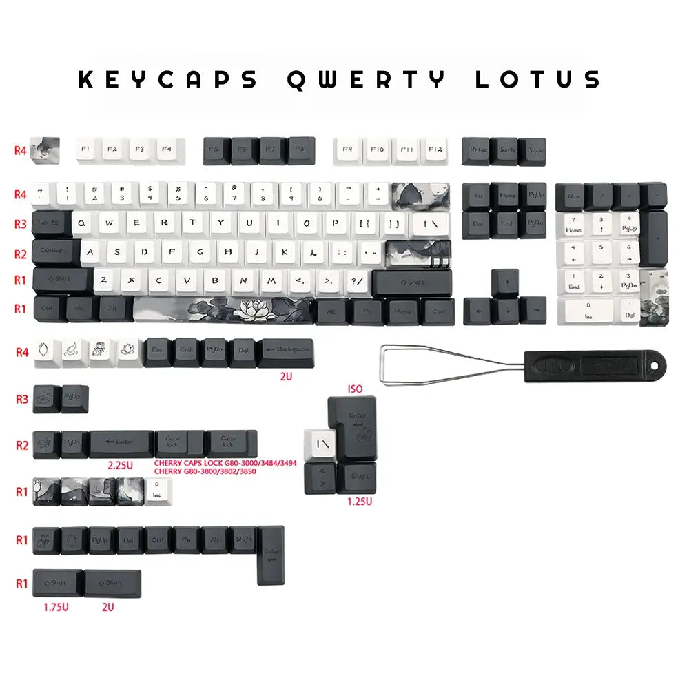 Lotus Keycaps QWERTY