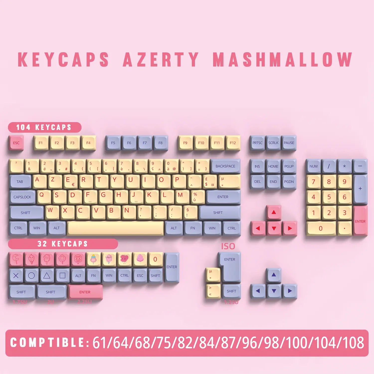 Machmallow Keycaps AZERTY