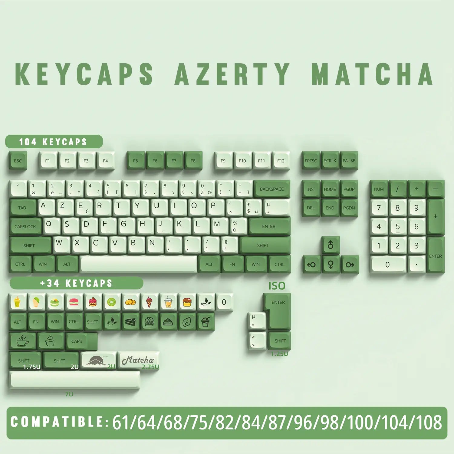 Matcha AZERTY Keycaps