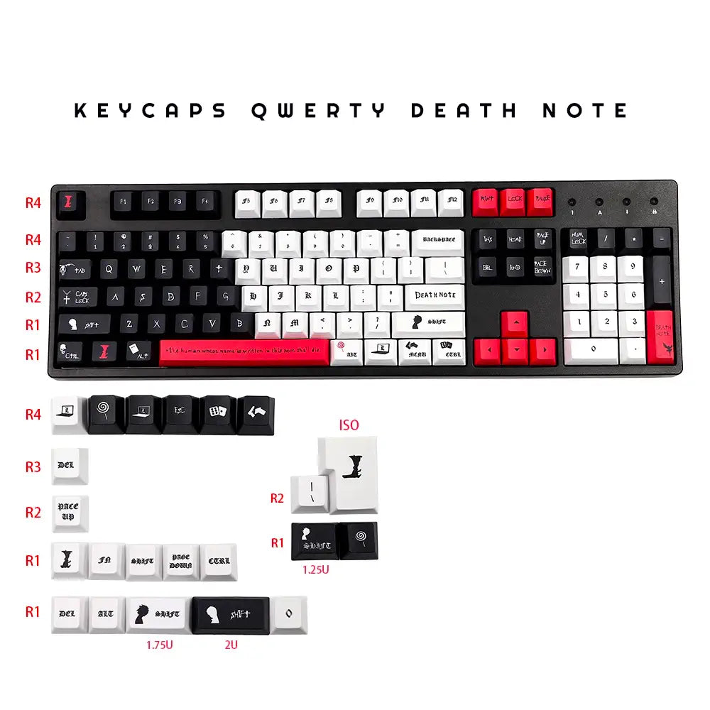 QWERTY Keycaps Death Note